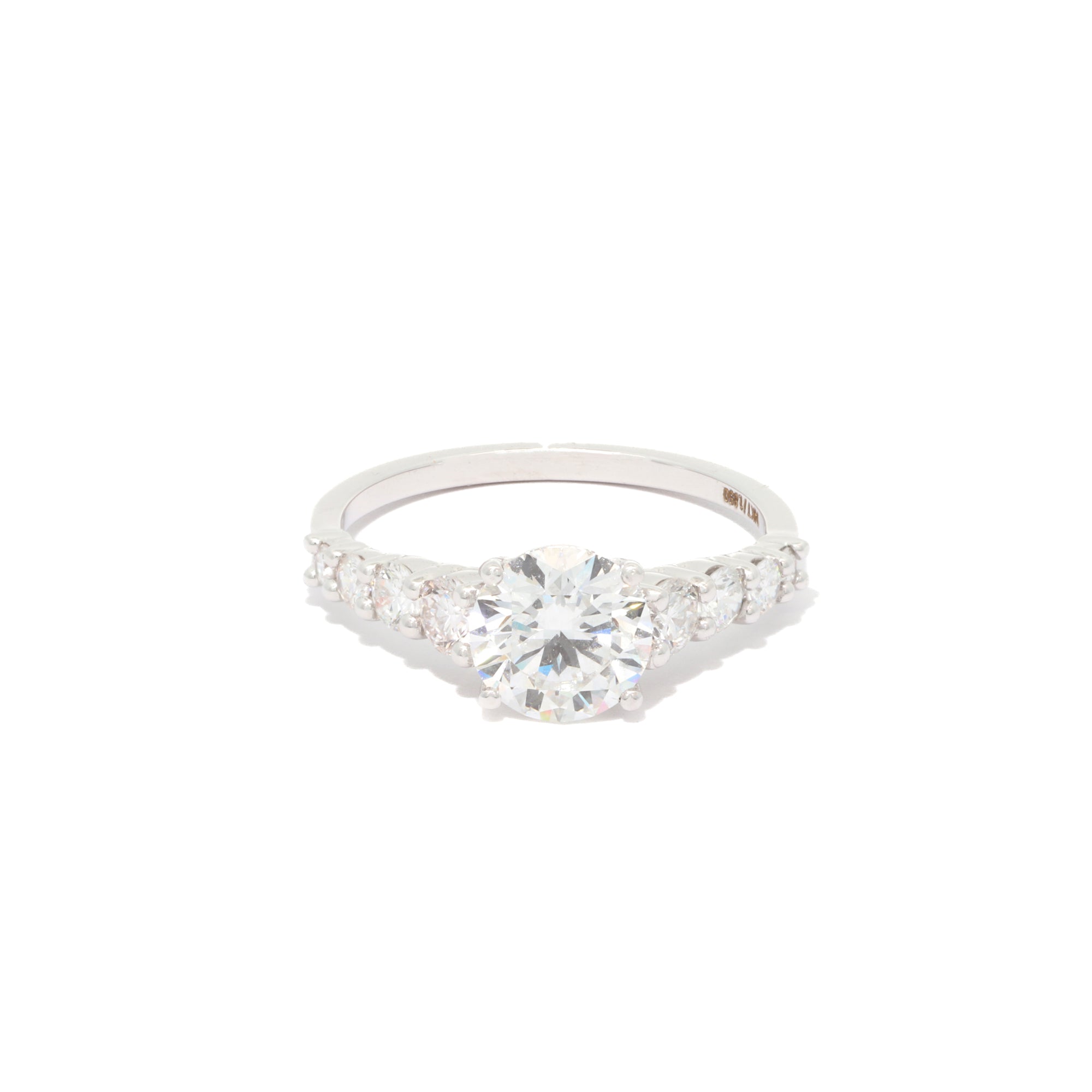 Diamond ring on a white background