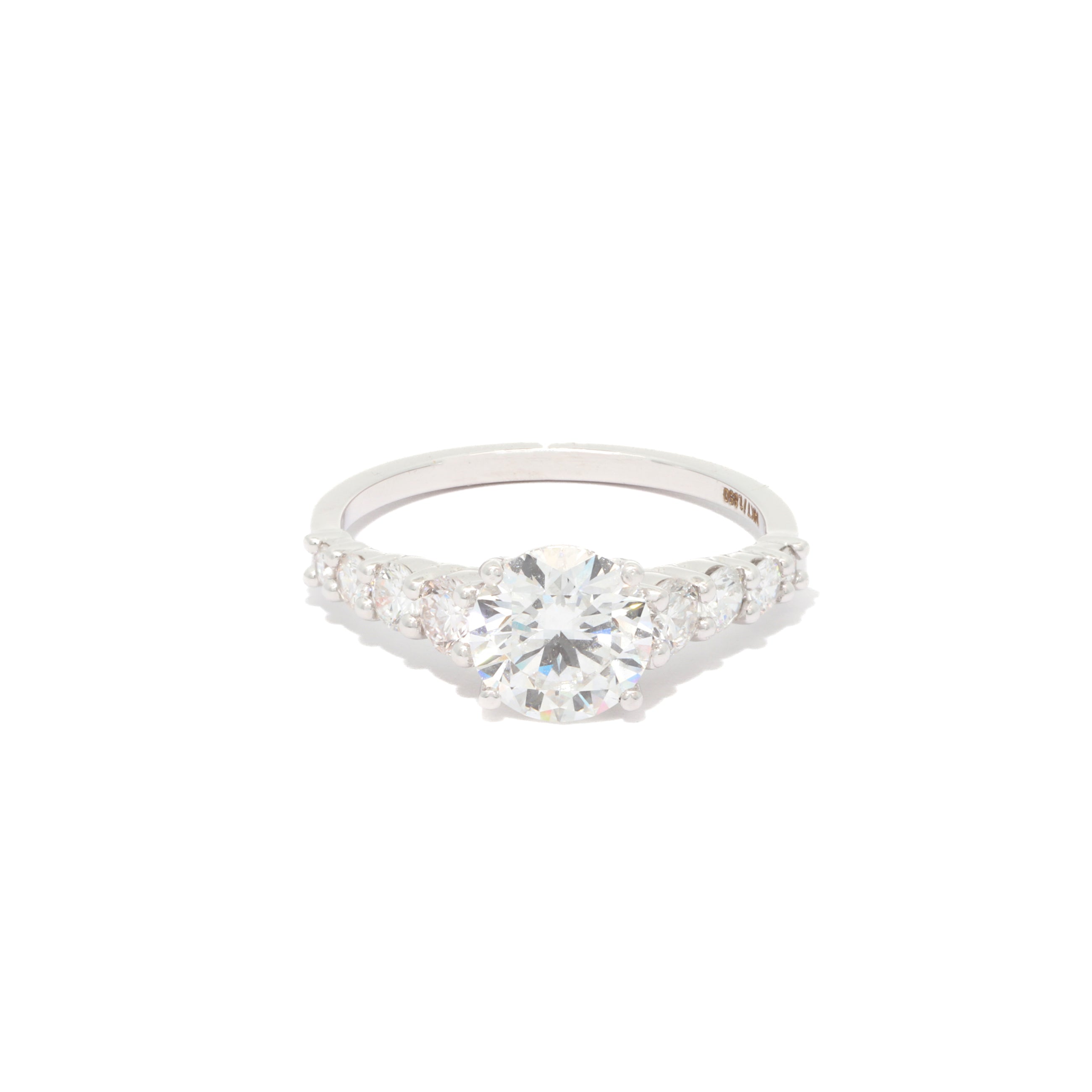 Diamond ring on a white background