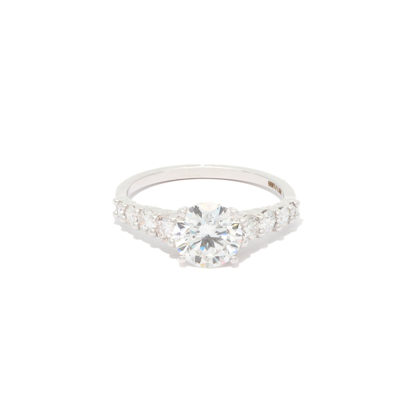 Diamond ring on a white background