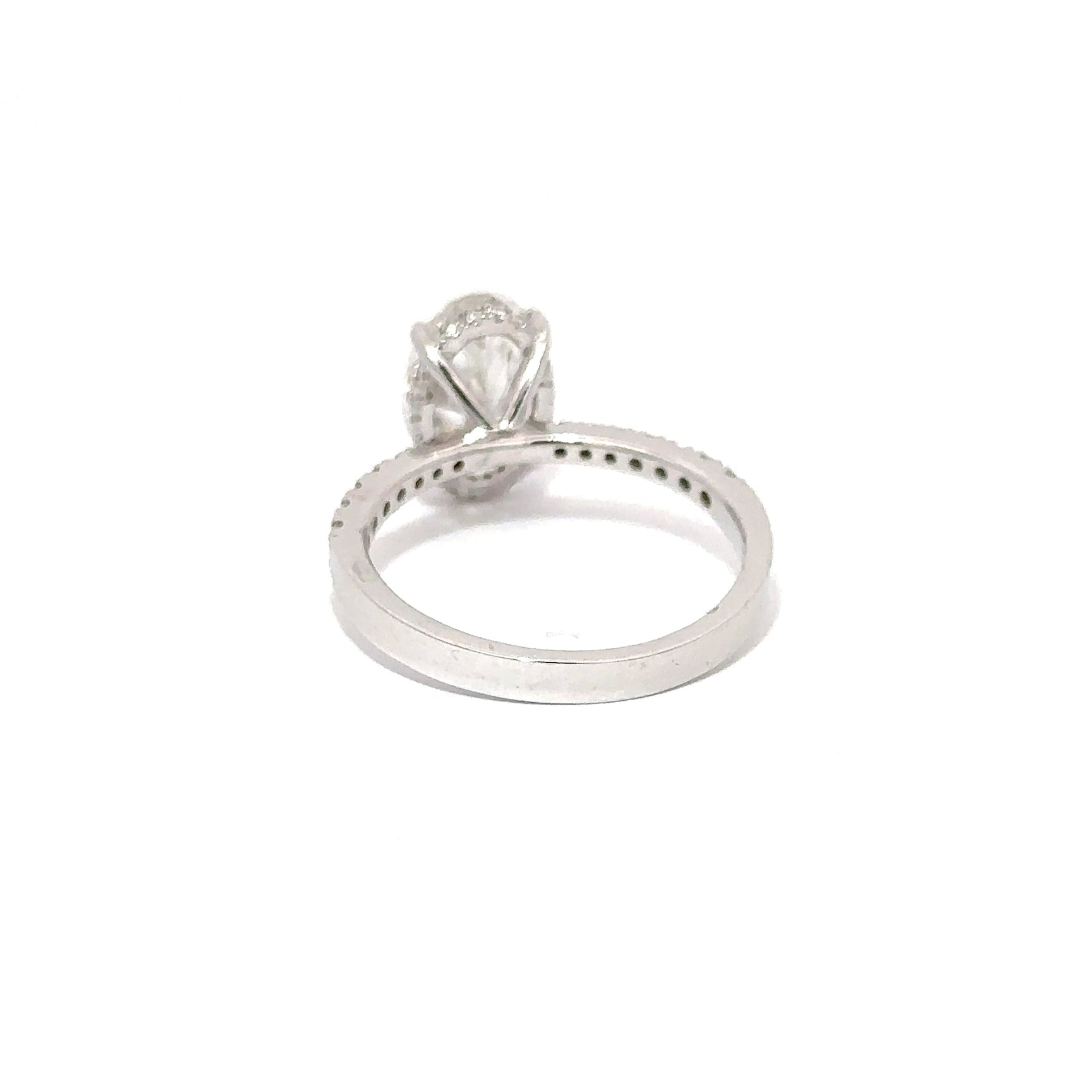 2 Carat Oval Lab-Grown Engagement Ring Back