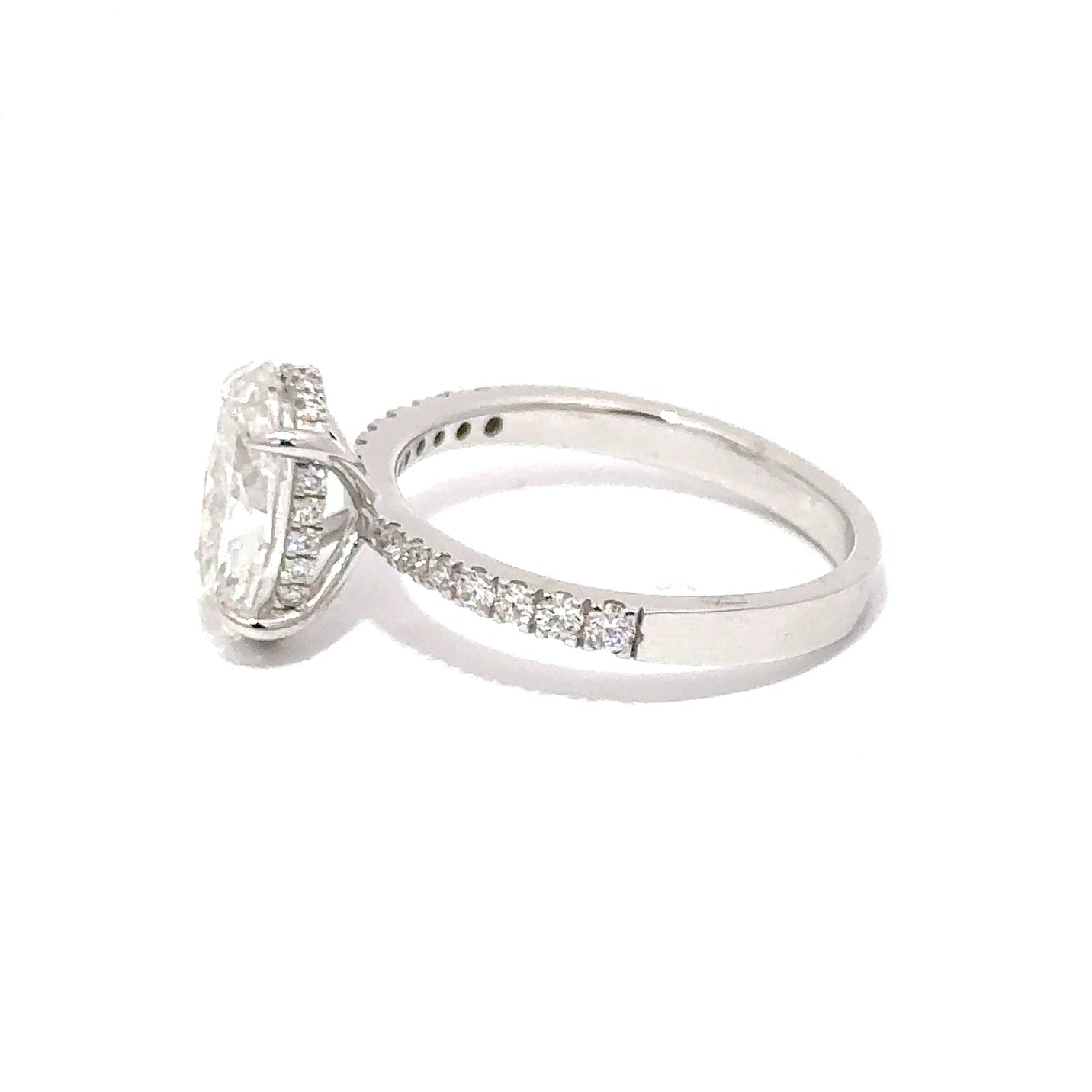 2 Carat Oval Lab-Grown Engagement Ring Side