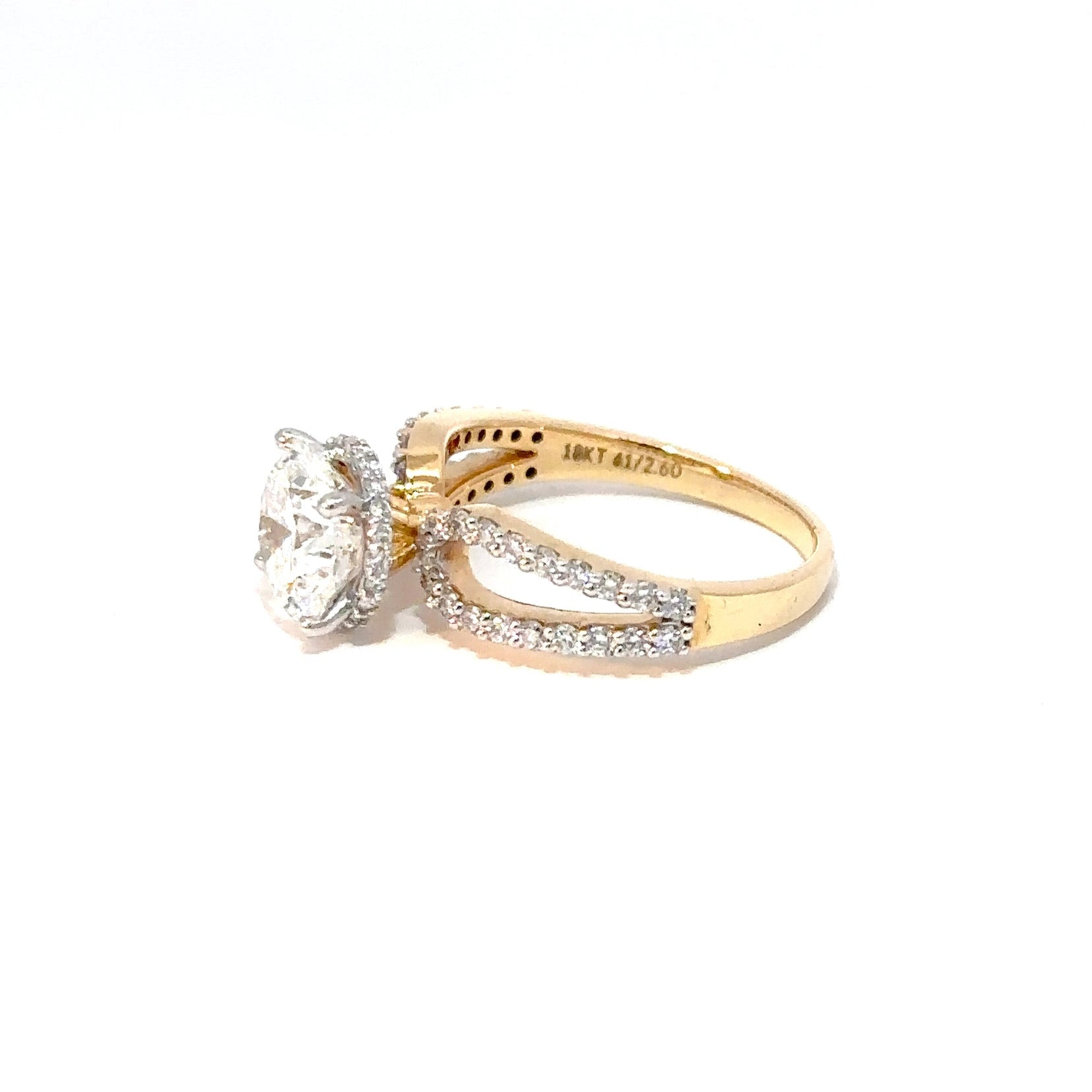 2 Carat Round Diamond Engagement Ring Left