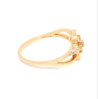 Floral Gold ring with natural diamond accents.