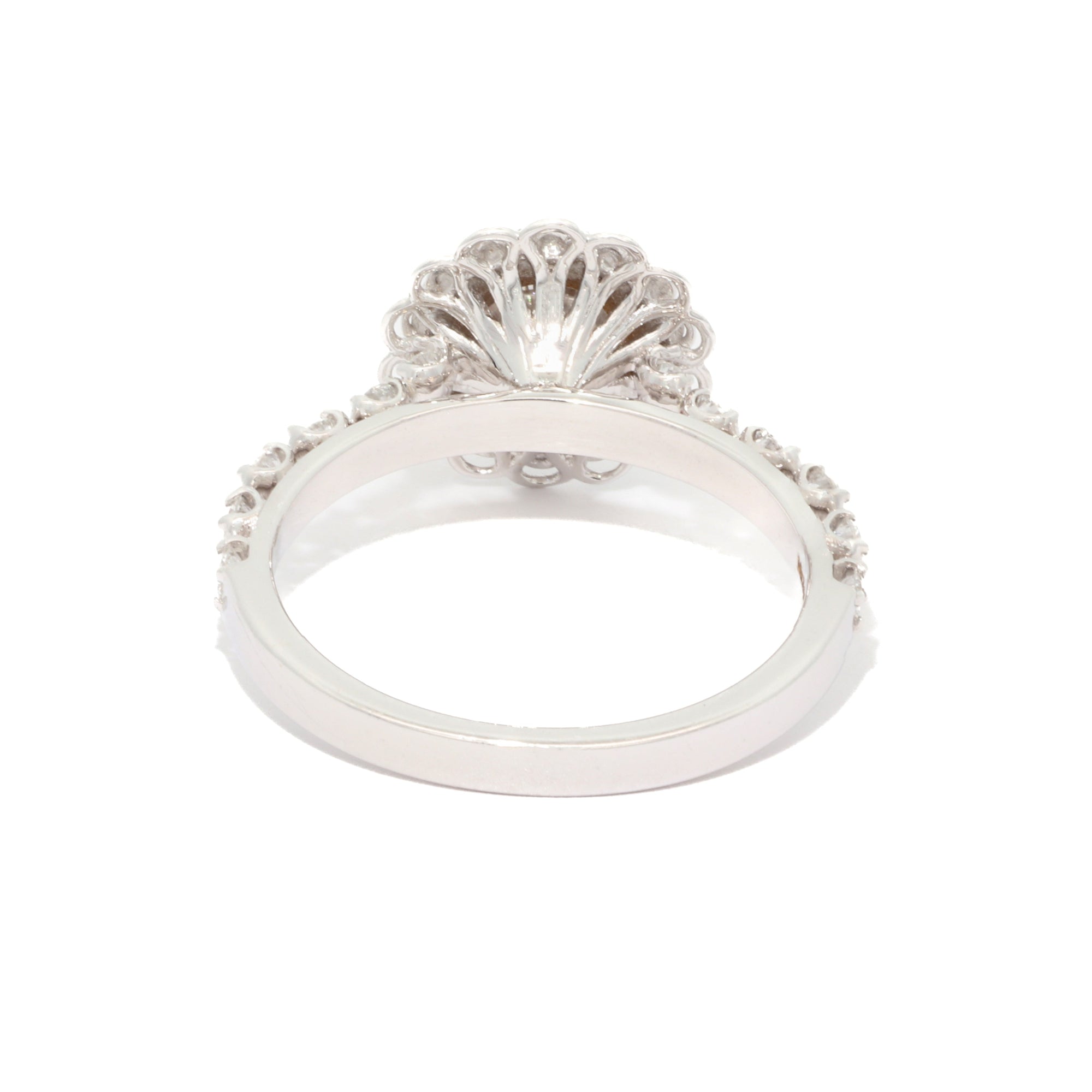 Floral Ring in Diamond and Solid White Gold