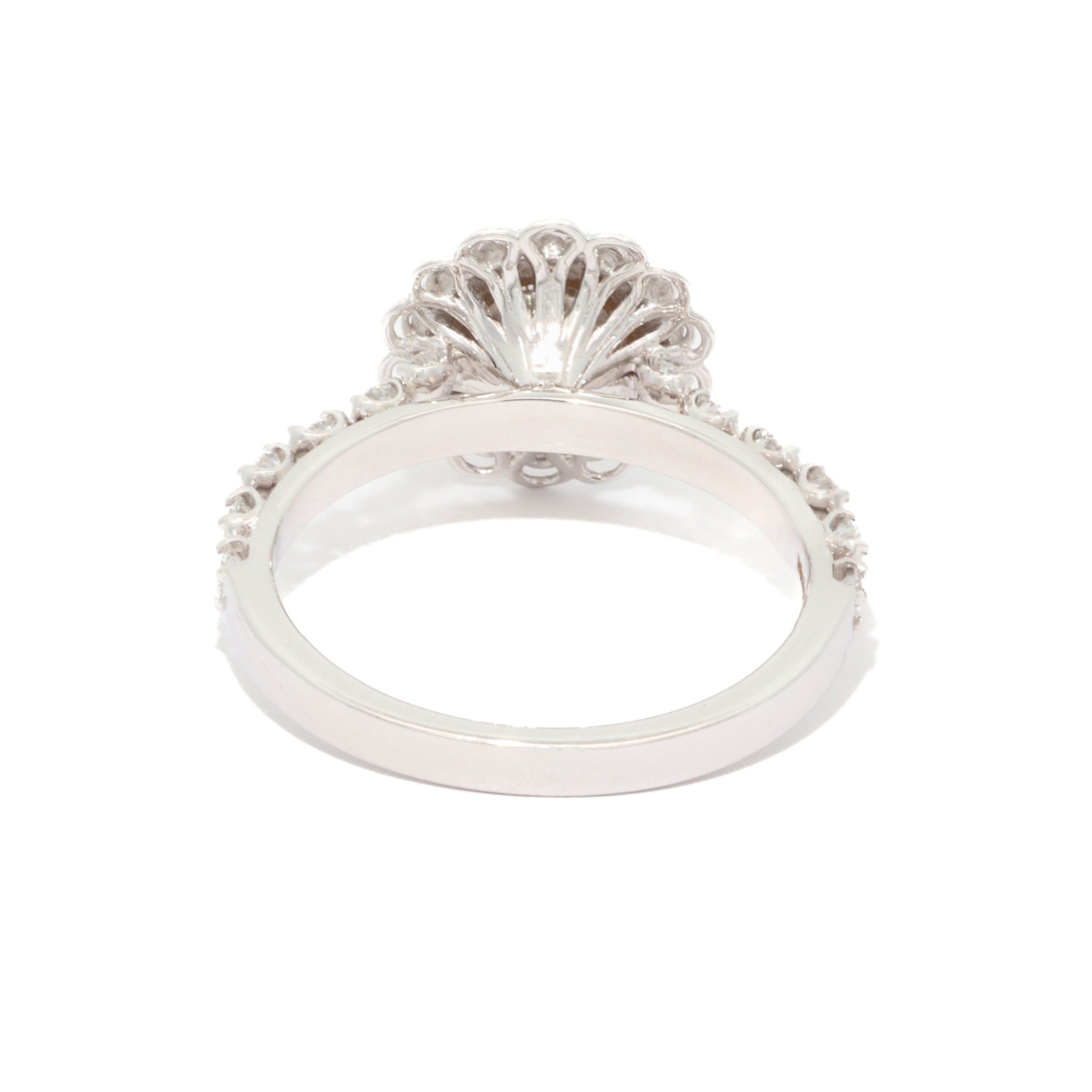 Floral Ring in Diamond and Solid White Gold