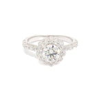 Floral diamond ring in white gold