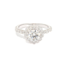 Floral diamond ring in white gold