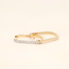 Gold Hoop Huggies with Diamonds