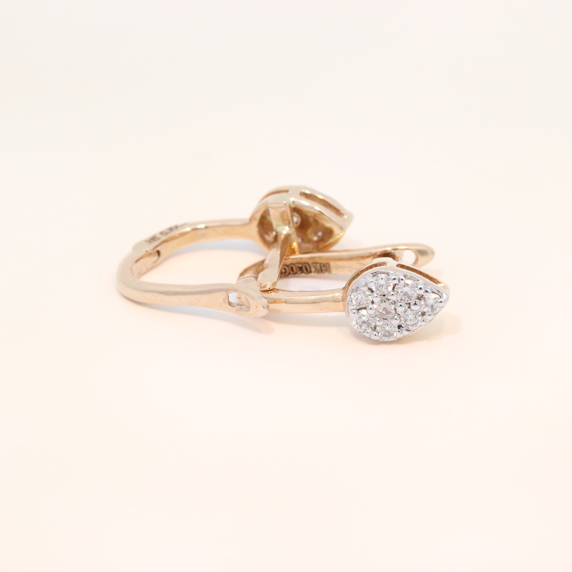 Diamond Huggies in Yellow Gold