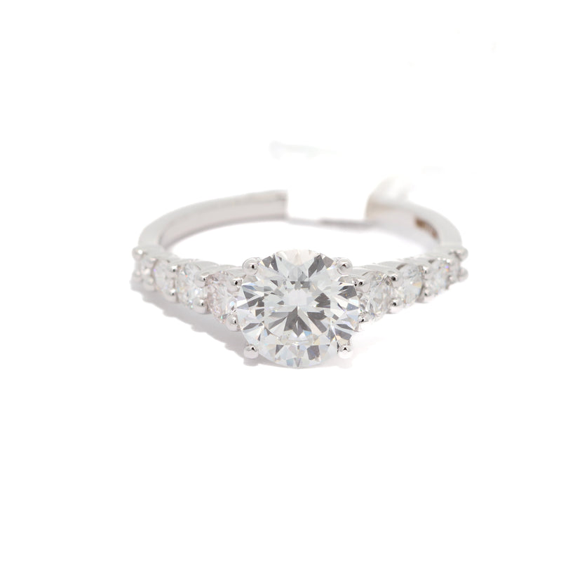 Diamond ring on a white background