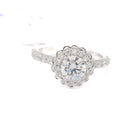 1 Carat Round Diamond Ring in Floral Design