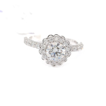 1 Carat Round Diamond Ring in Floral Design