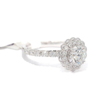 1 Carat Round Diamond Ring in Floral Design