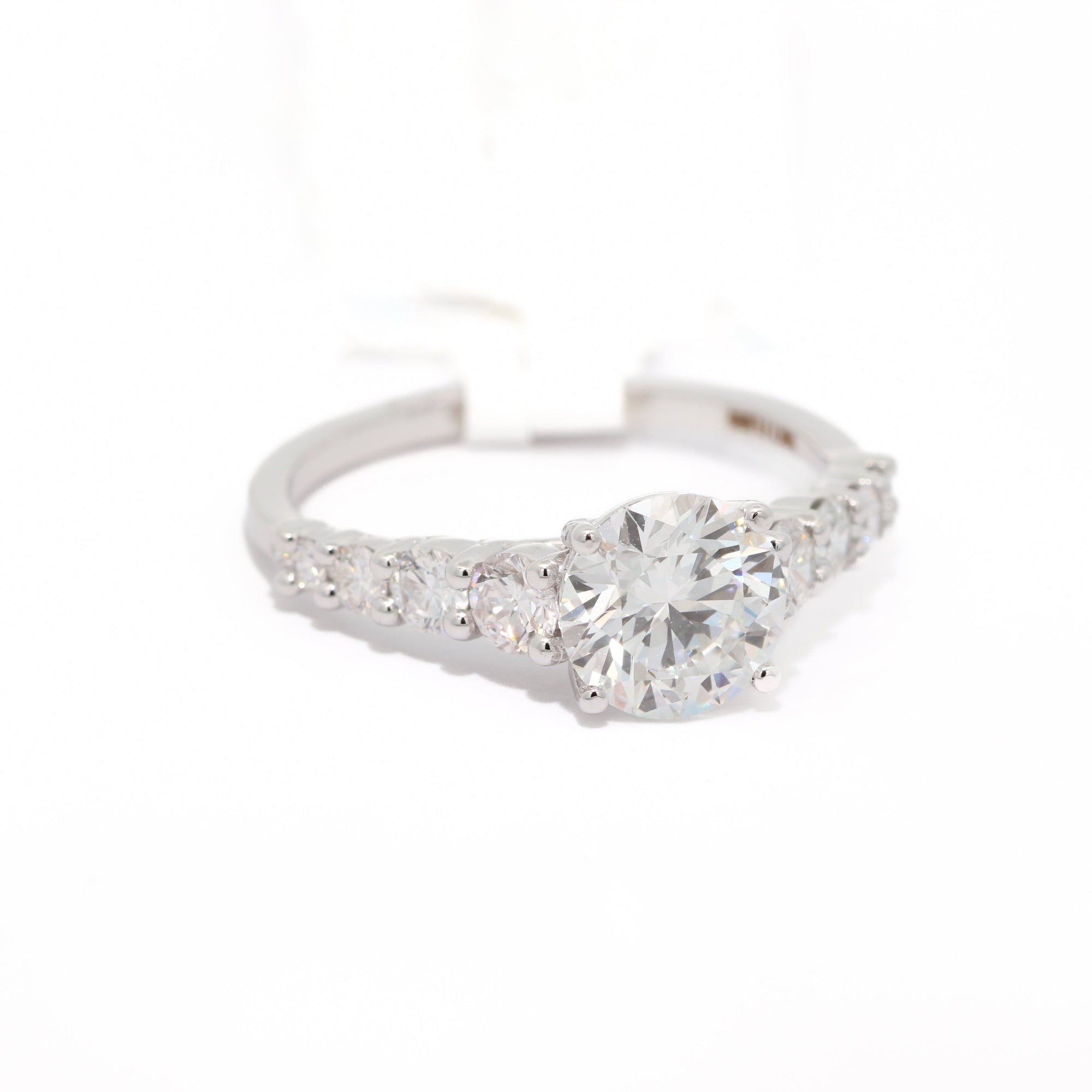 Diamond ring on a white background