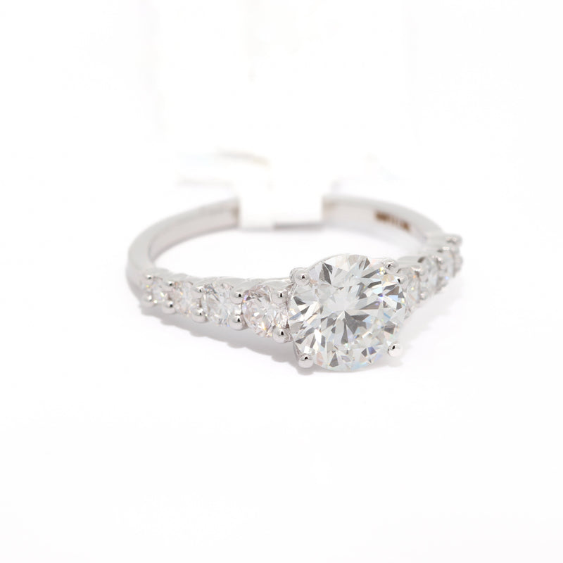 Diamond ring on a white background