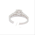White gold ring with diamonnds on a white background