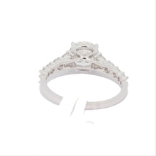 White gold ring with diamonnds on a white background