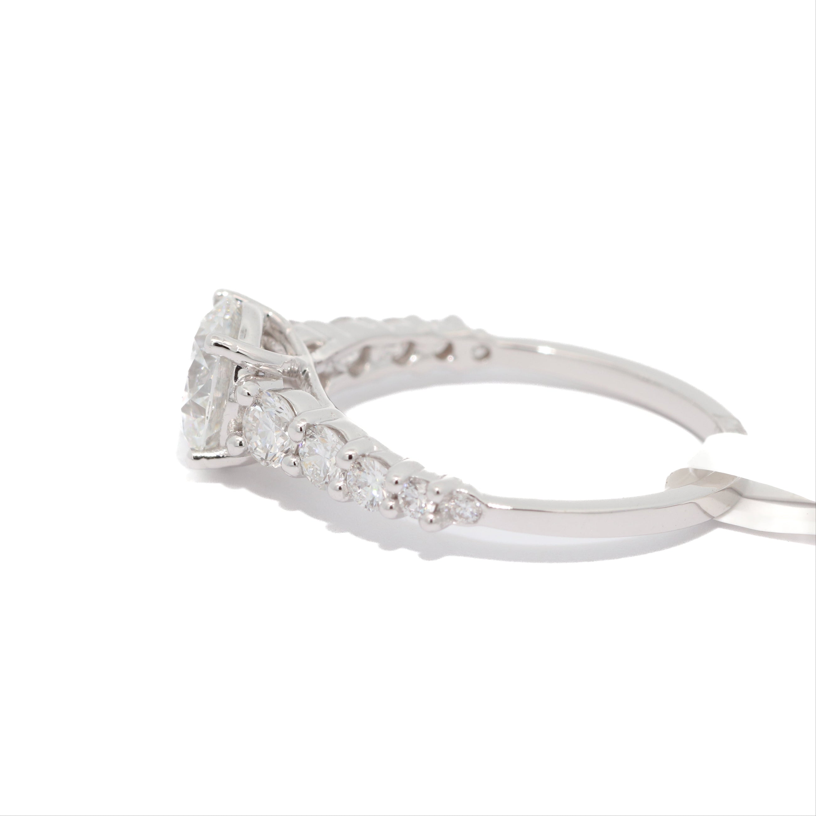 Diamond ring with a white background