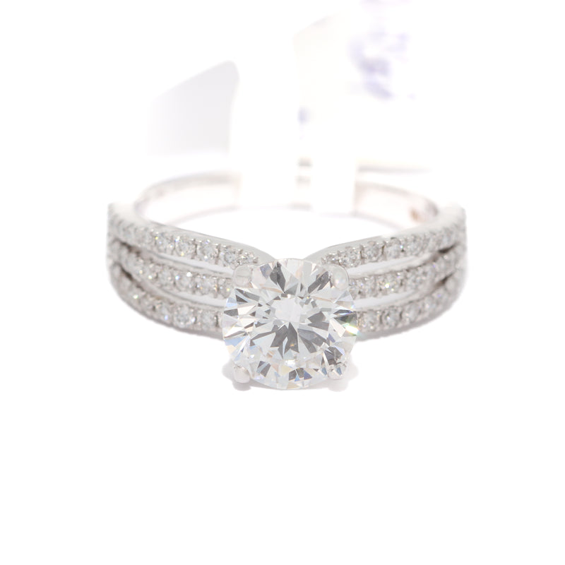 Diamond Engagement ring ring with a large diamond on a white background