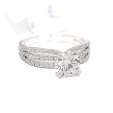 Diamond ring with a white background
