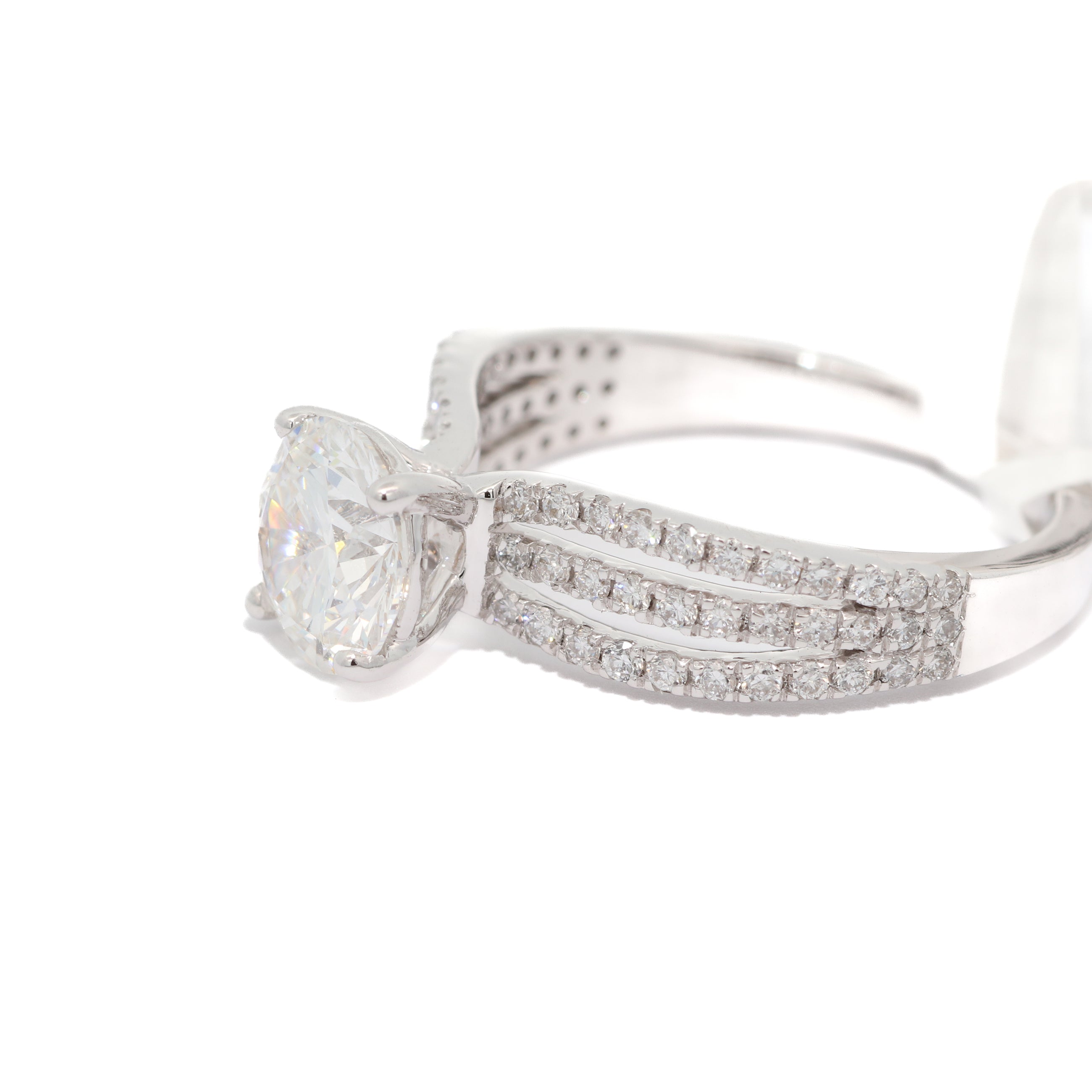 Diamond Engagement ring ring with a large diamond on a white background
