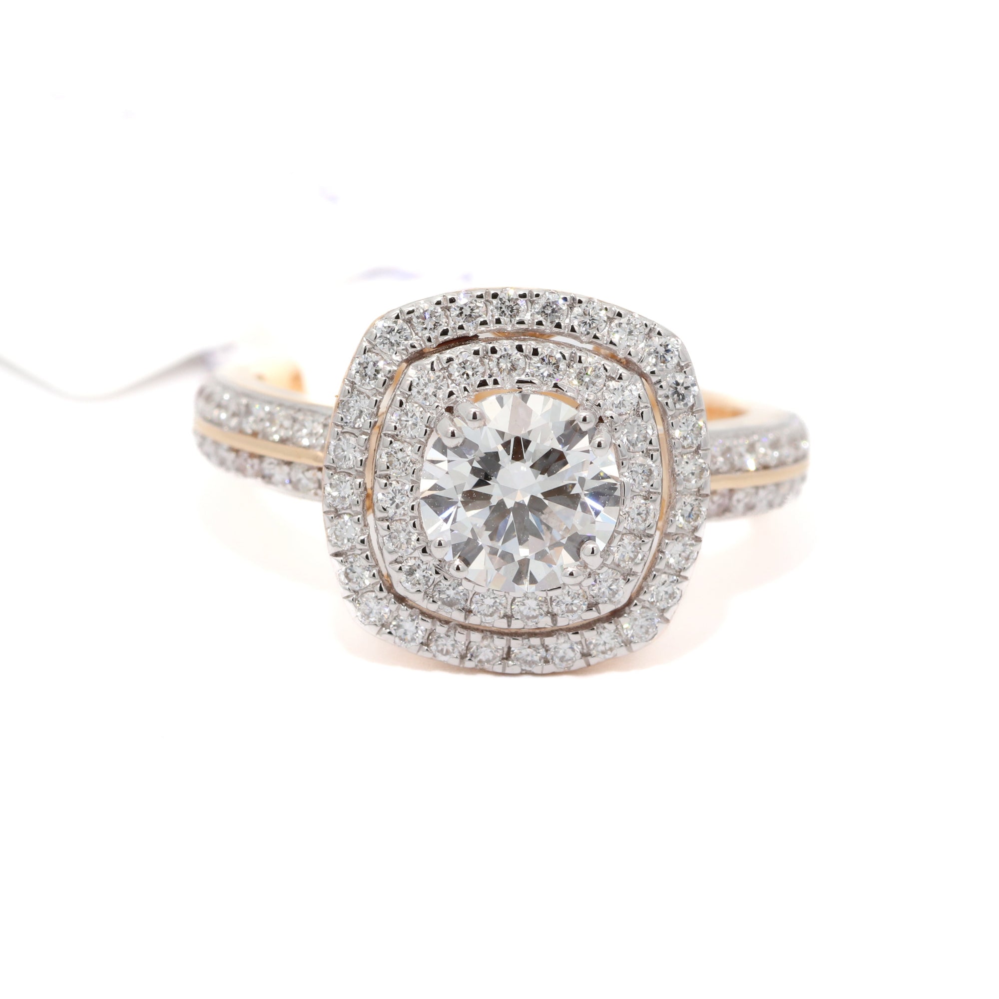 Diamond ring with a white background