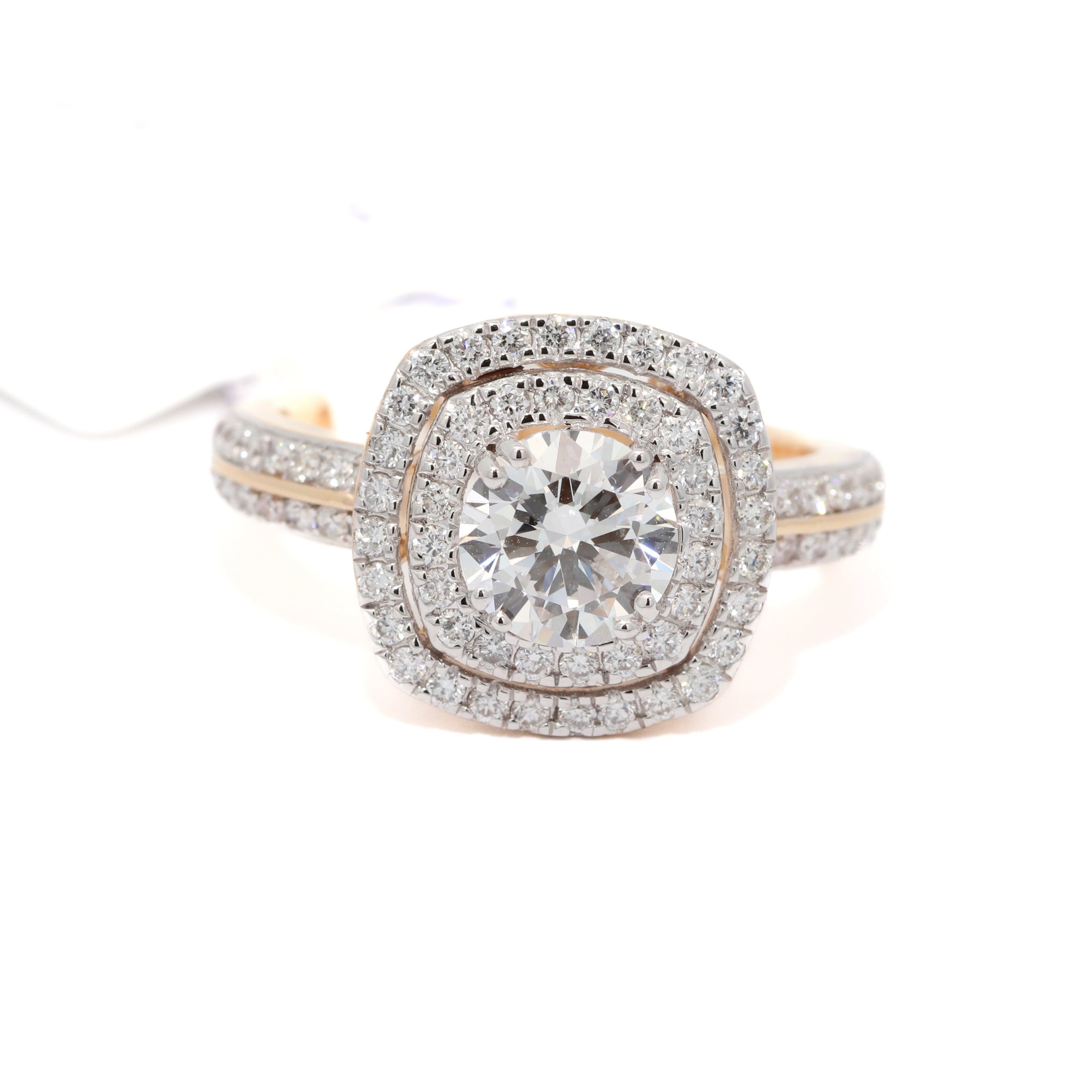 Diamond ring with a white background