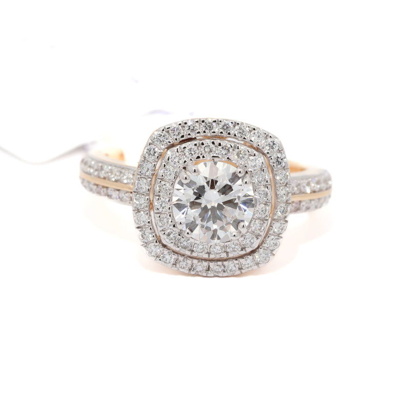 Diamond ring with a white background