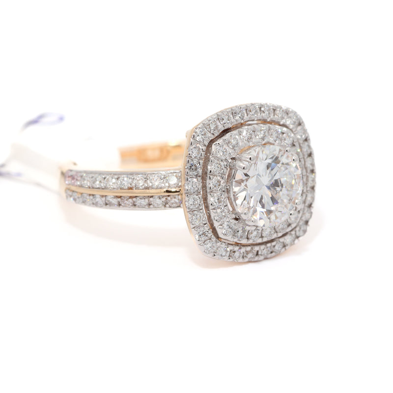 1 Carat Round Diamond Ring in Yellow Gold