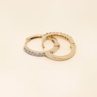 Diamond Hoop Huggies in Yellow Gold