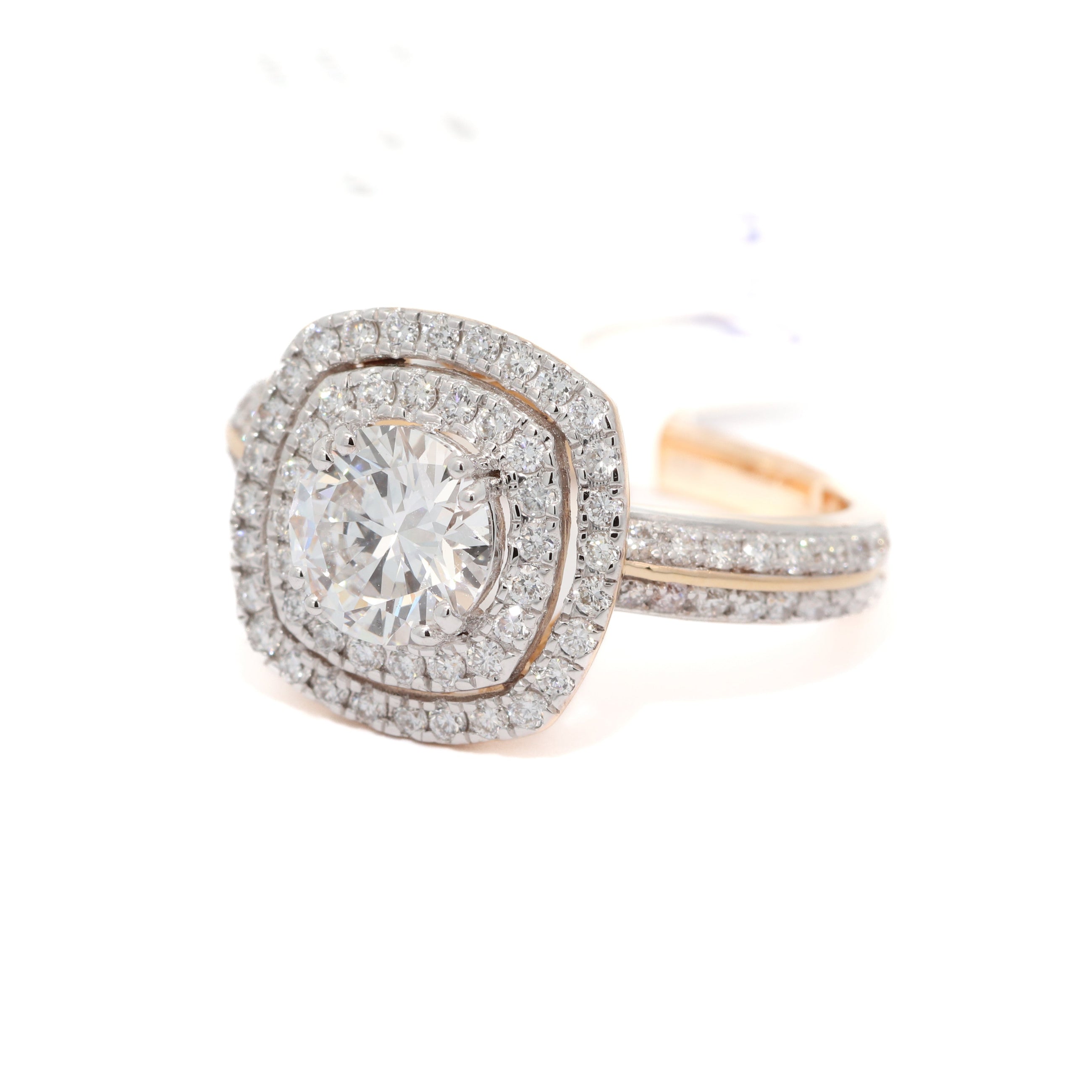 Diamond ring with a white background