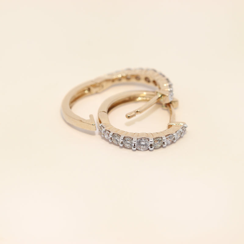 Diamond Huggies in Yellow Gold
