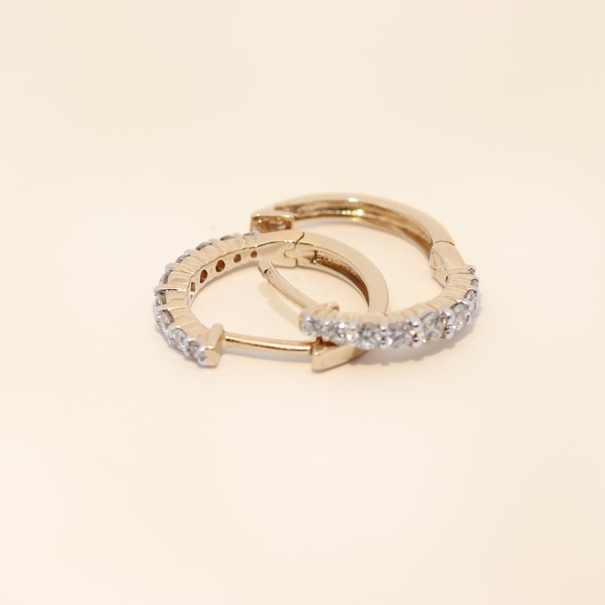 Diamond Huggies in Yellow Gold
