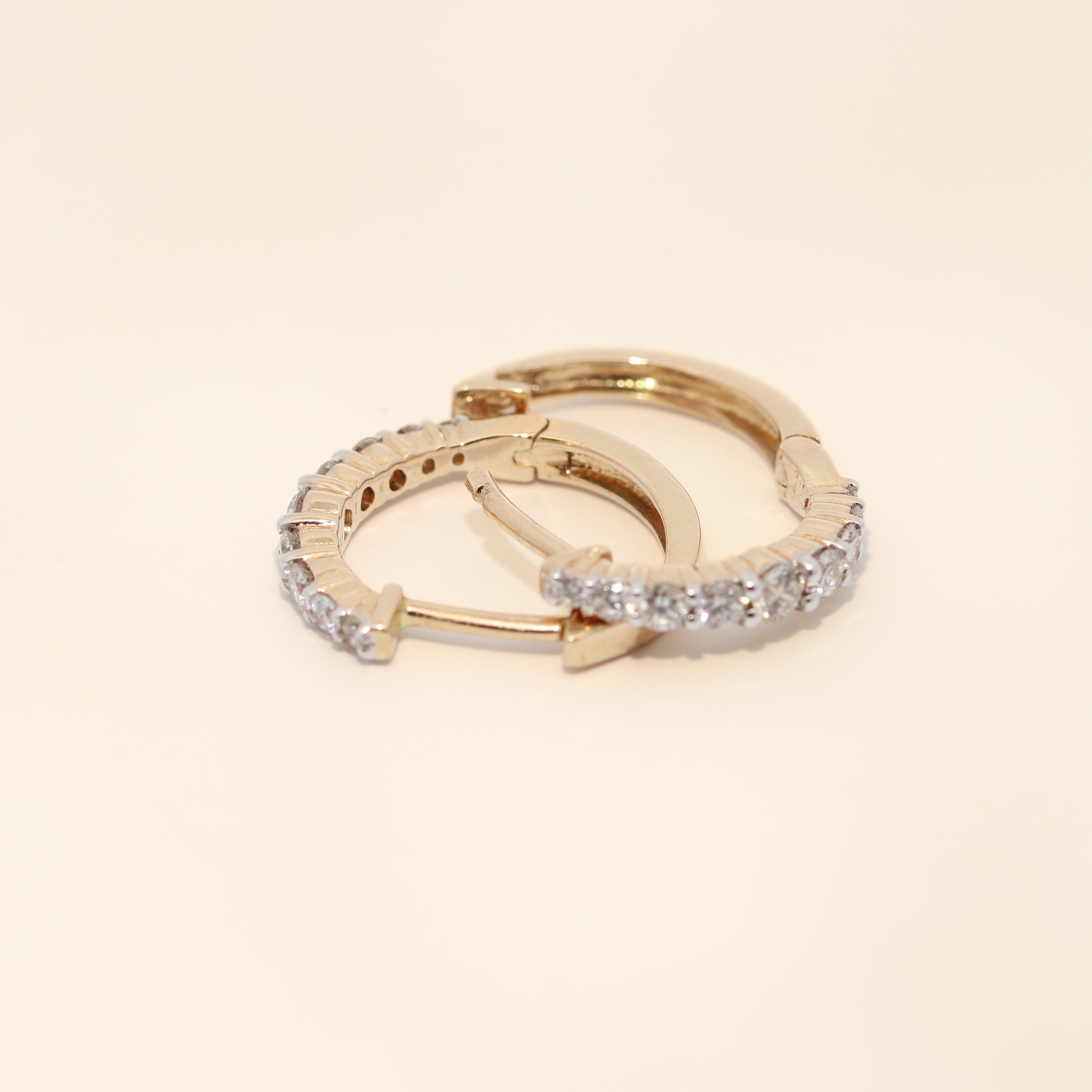 Diamond Huggies in Yellow Gold