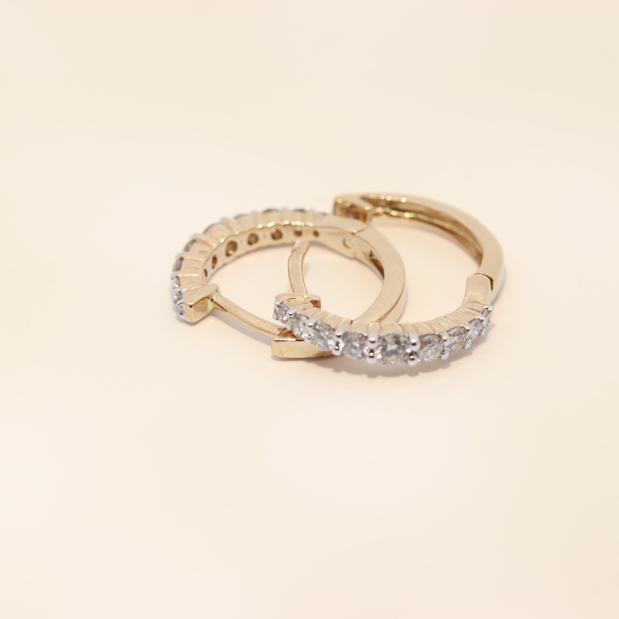 Diamond Huggies in Yellow Gold