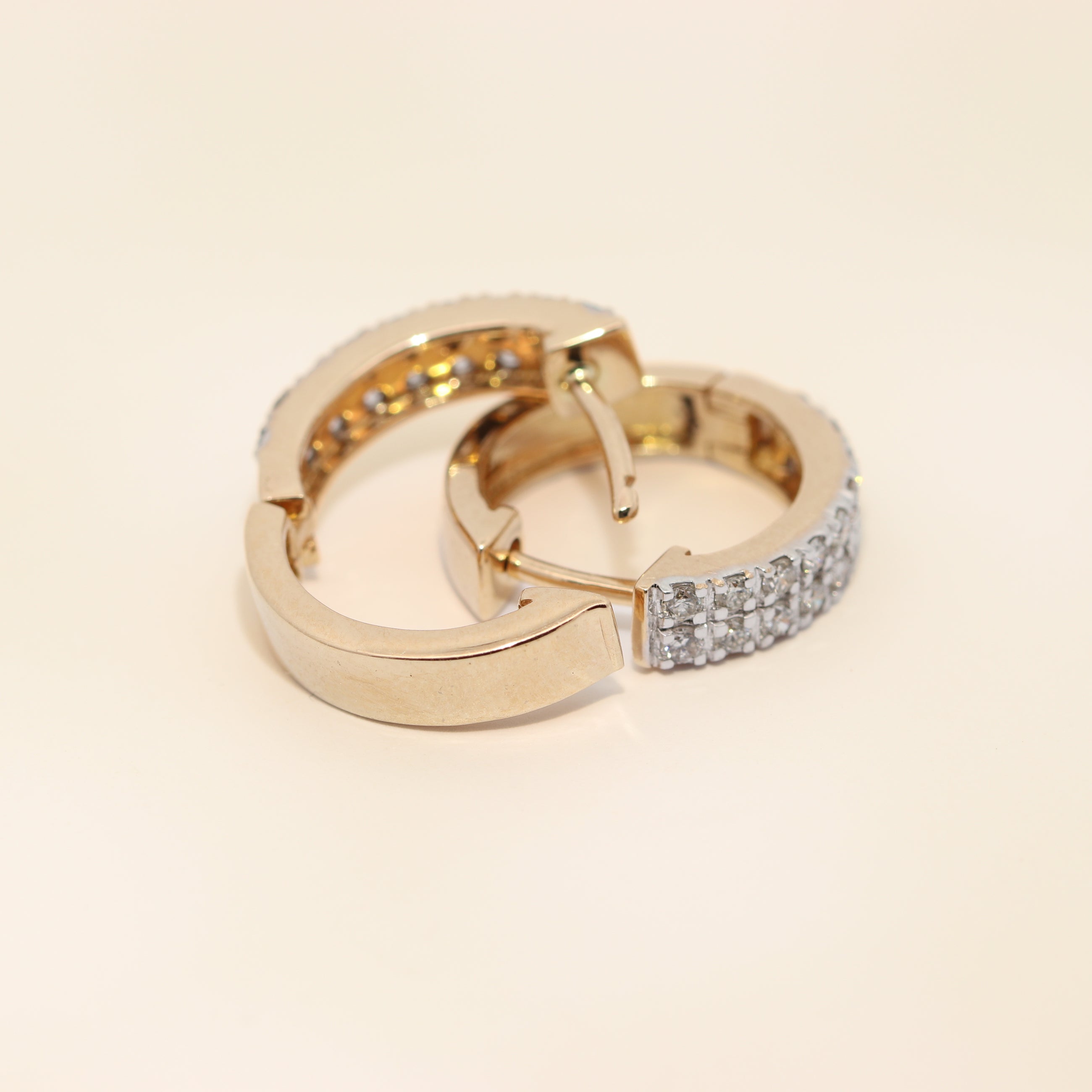 Double-Row Pavé Set Diamond Huggies