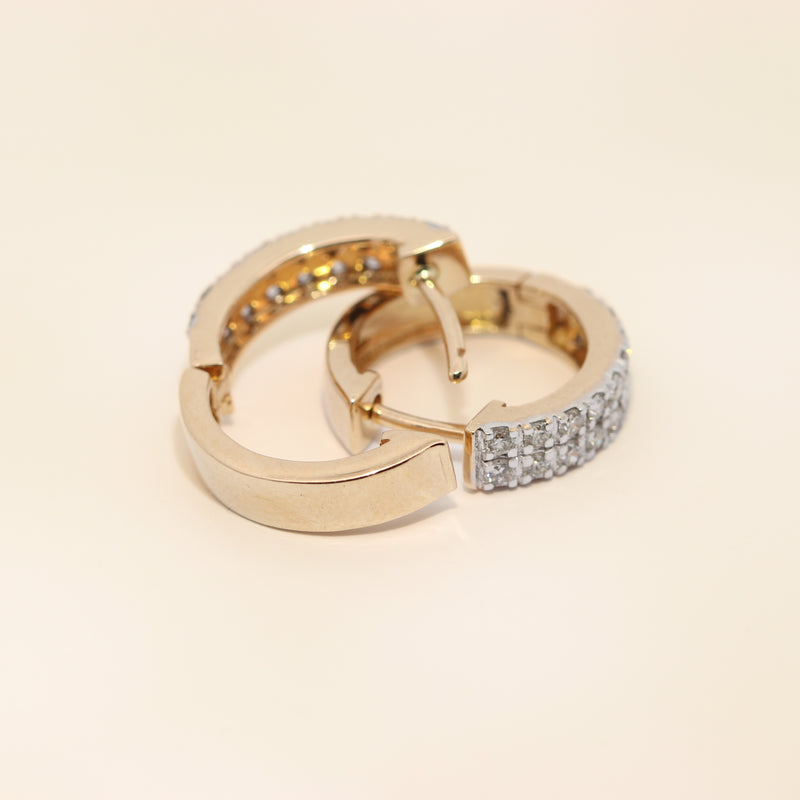 Double-Row Pavé Set Diamond Huggies