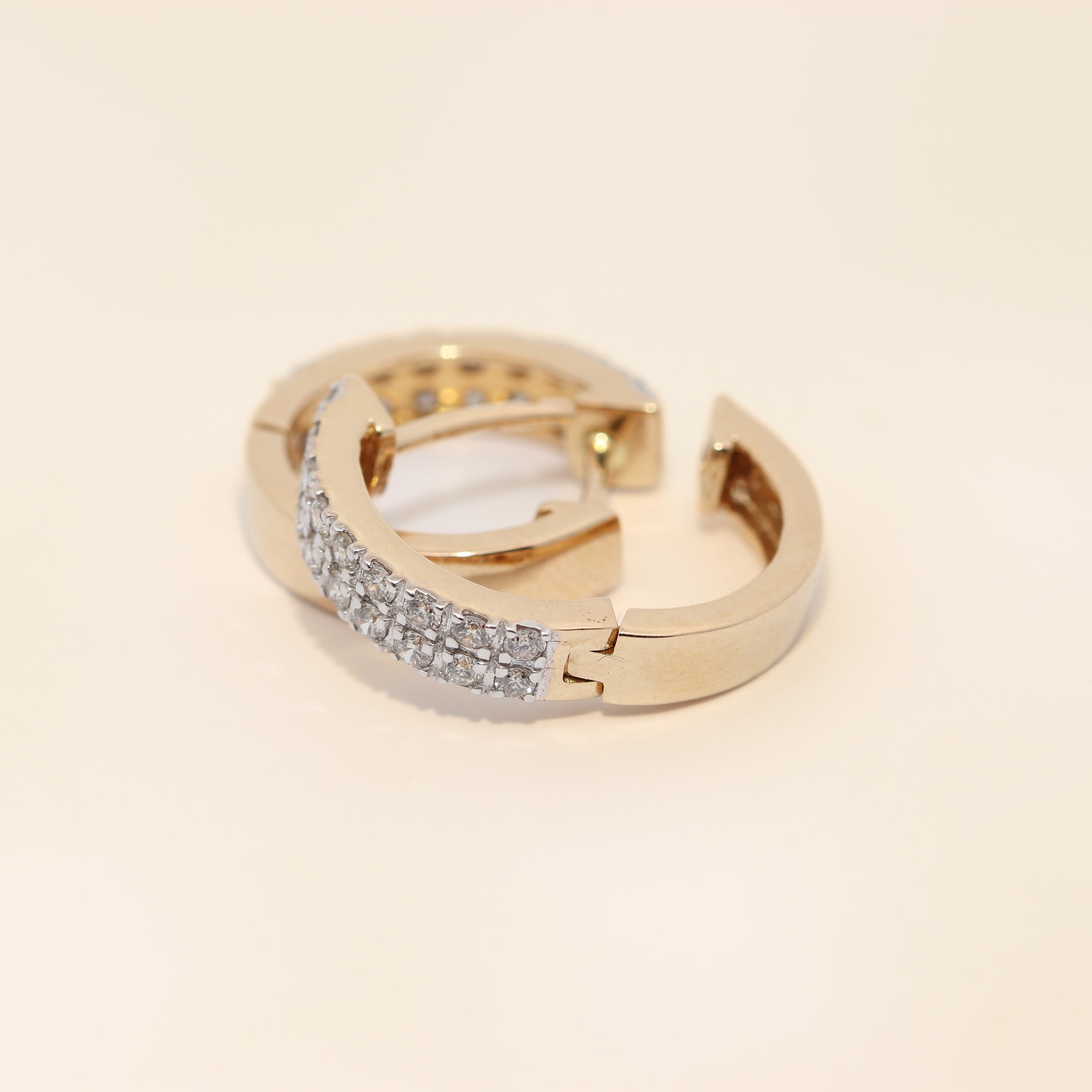Double-Row Pavé Set Diamond Huggies