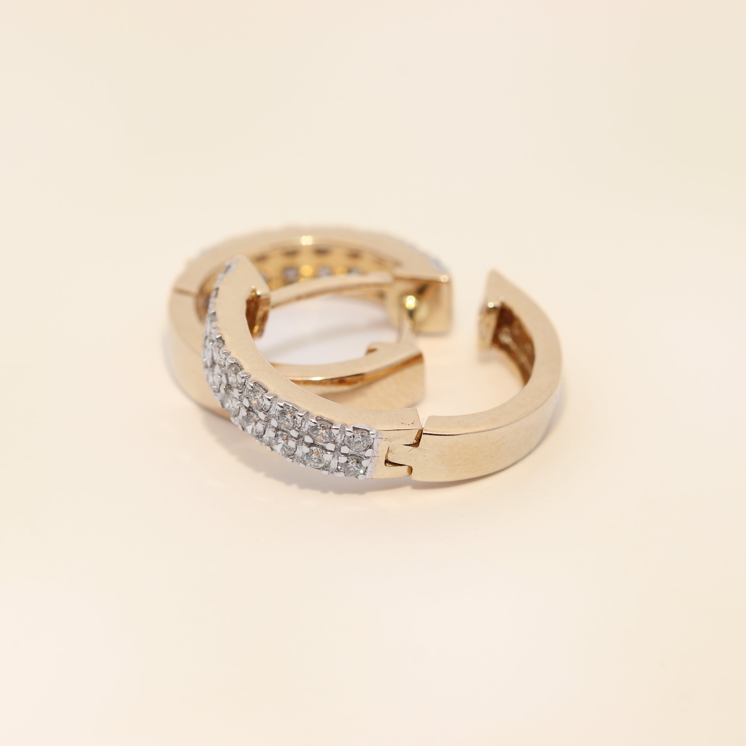 Double-Row Pavé Set Diamond Huggies