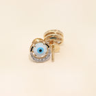 Diamond Halo Evil Eye Stud Earrings