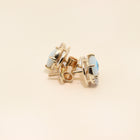 Diamond Halo Evil Eye Stud Earrings