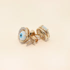 Diamond Halo Evil Eye Stud Earrings