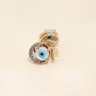 Diamond Halo Evil Eye Stud Earrings