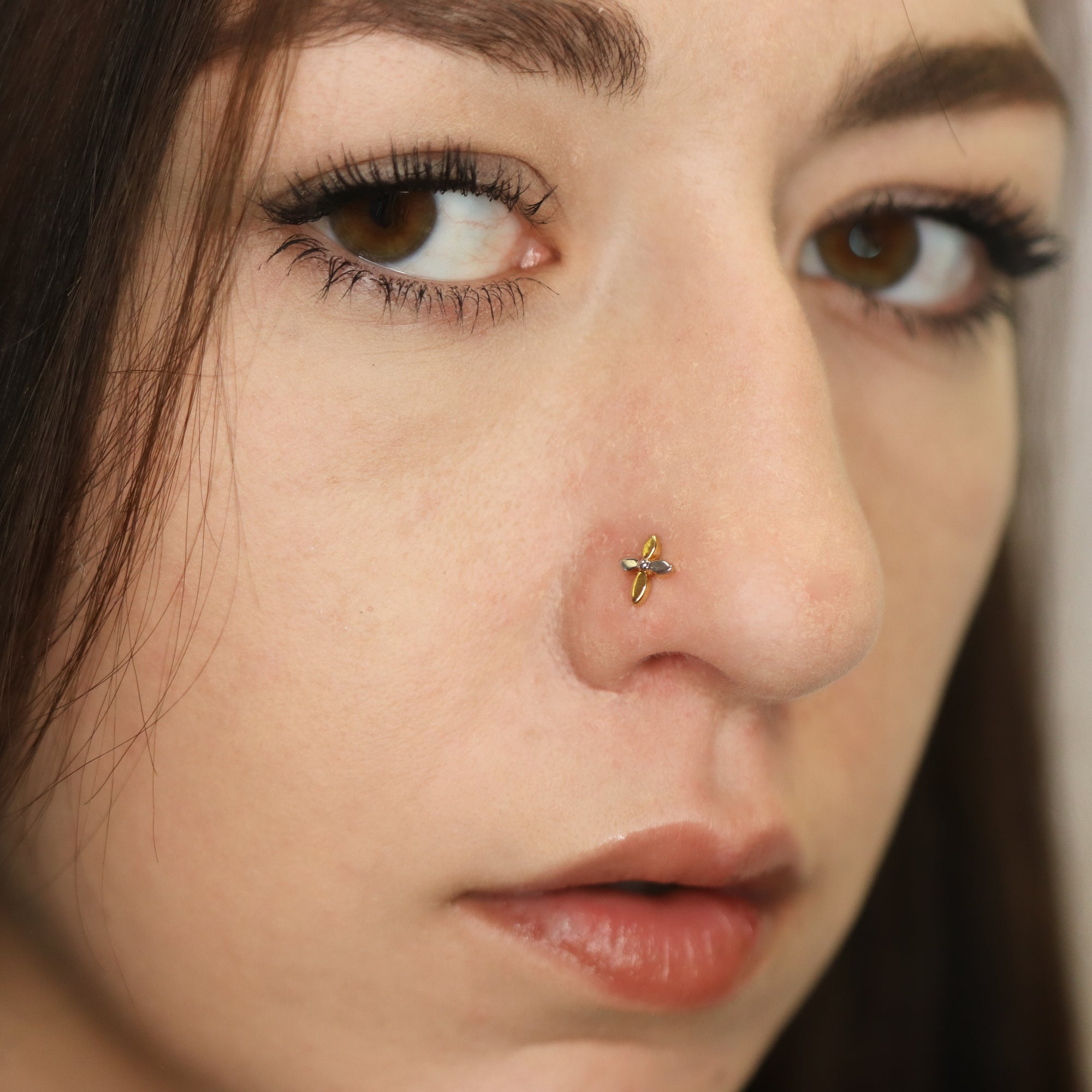 Crucifix Gold Nose Pin (18K)