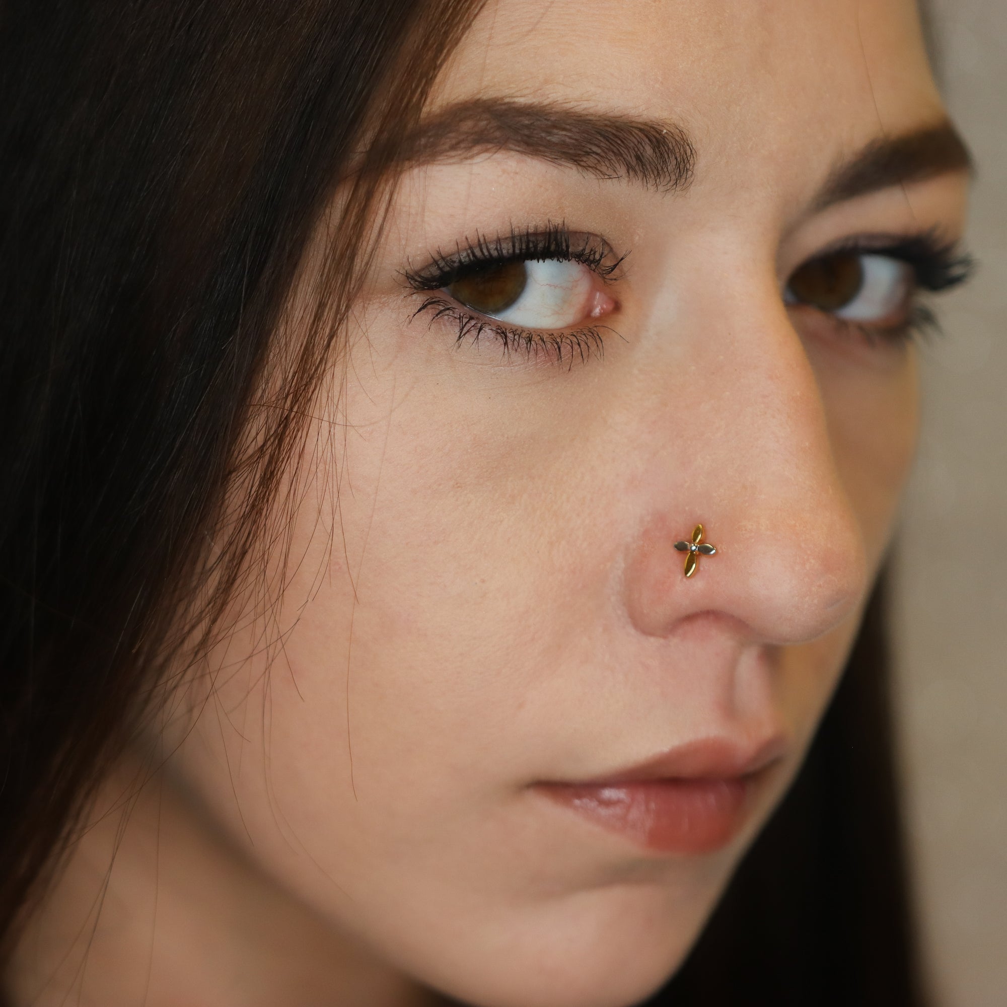 Crucifix Gold Nose Pin (18K)