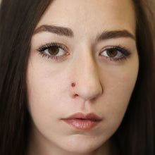 Red Ruby Nose Pin (18K)