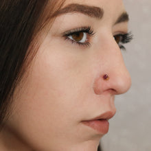 Red Ruby Nose Pin (18K)