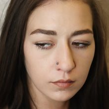 Light Blue Nose Pin (18K)