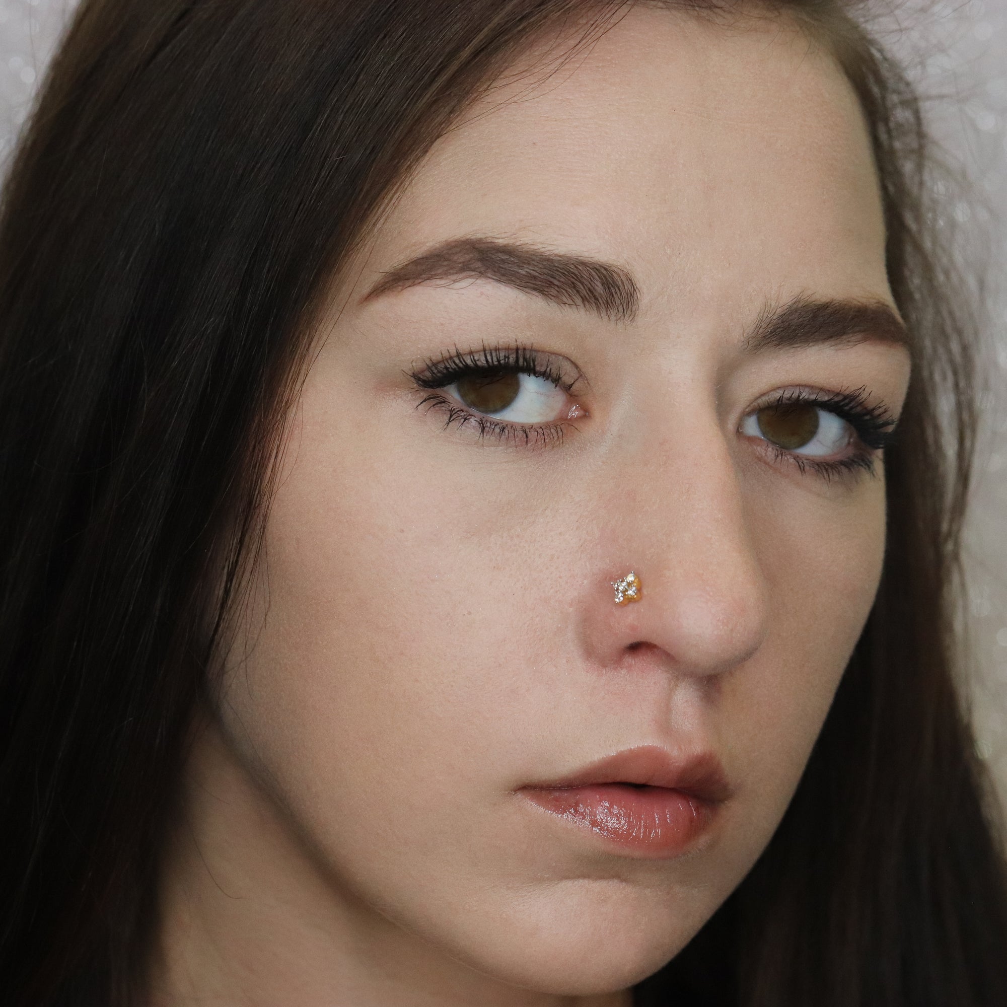 Butterfly Nose Pin with Diamonds (18K)