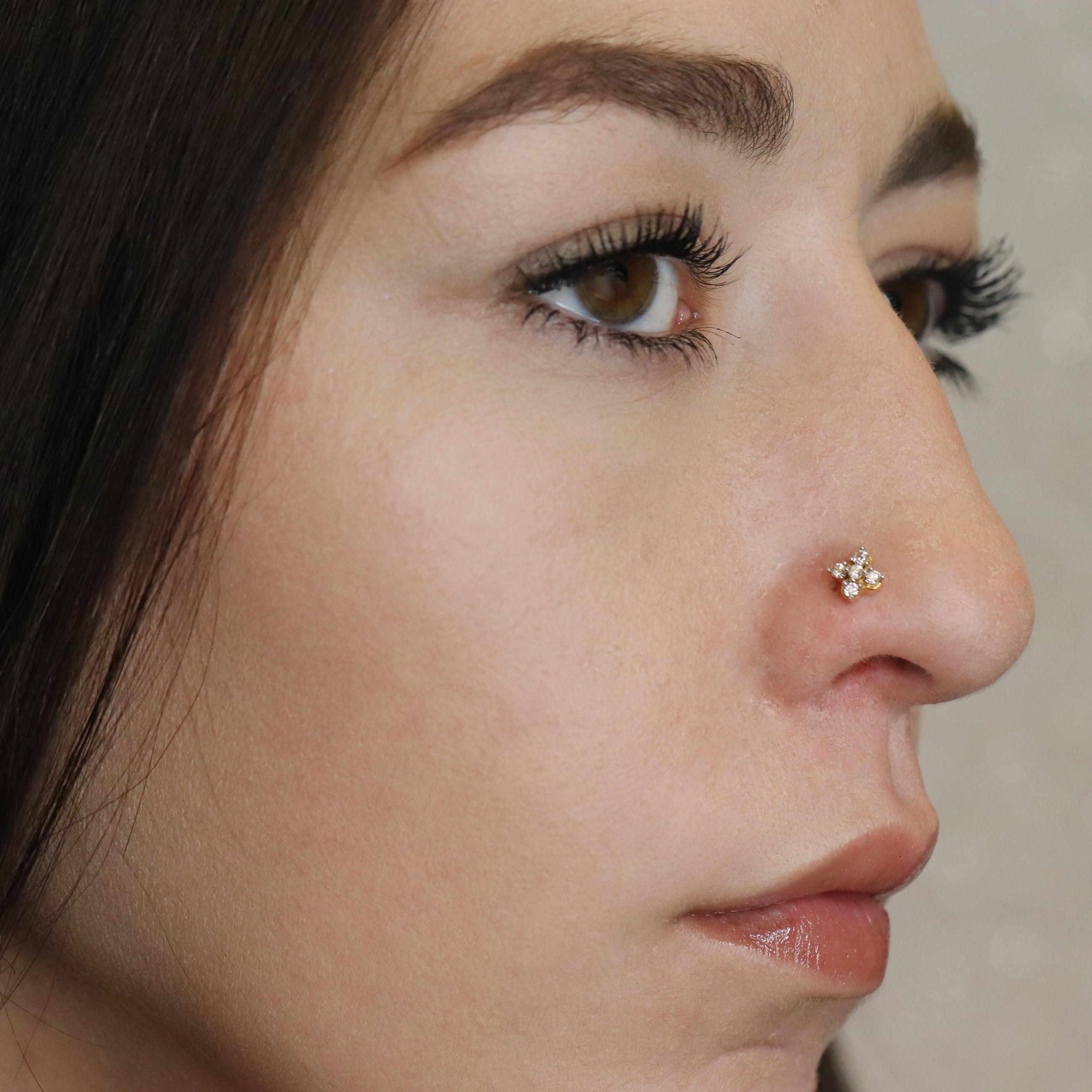 Butterfly Nose Pin with Diamonds (18K)